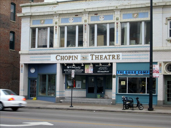 Photo of the exterior of the Chopin Theater in Chicago.