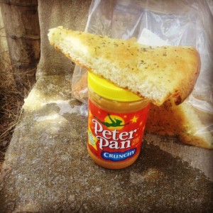Focaccia and peanut butter, yum!
