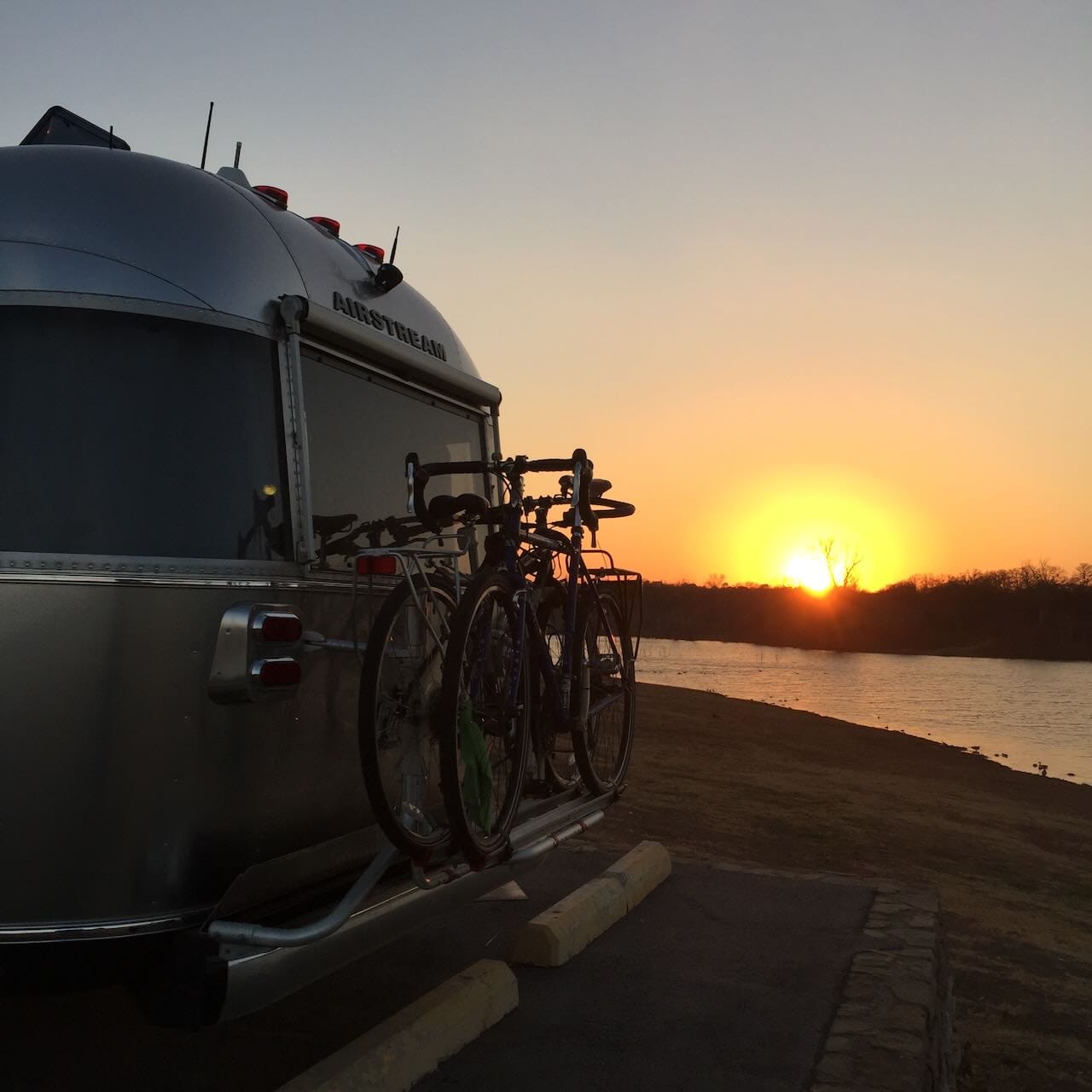 Sunset at home on the road