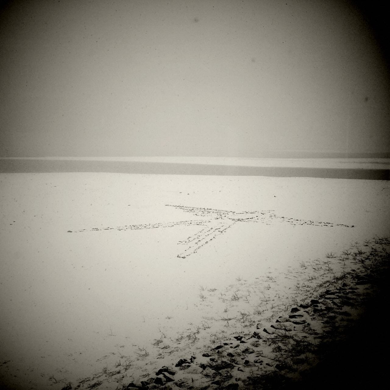 B&W photo of heavy traffic.