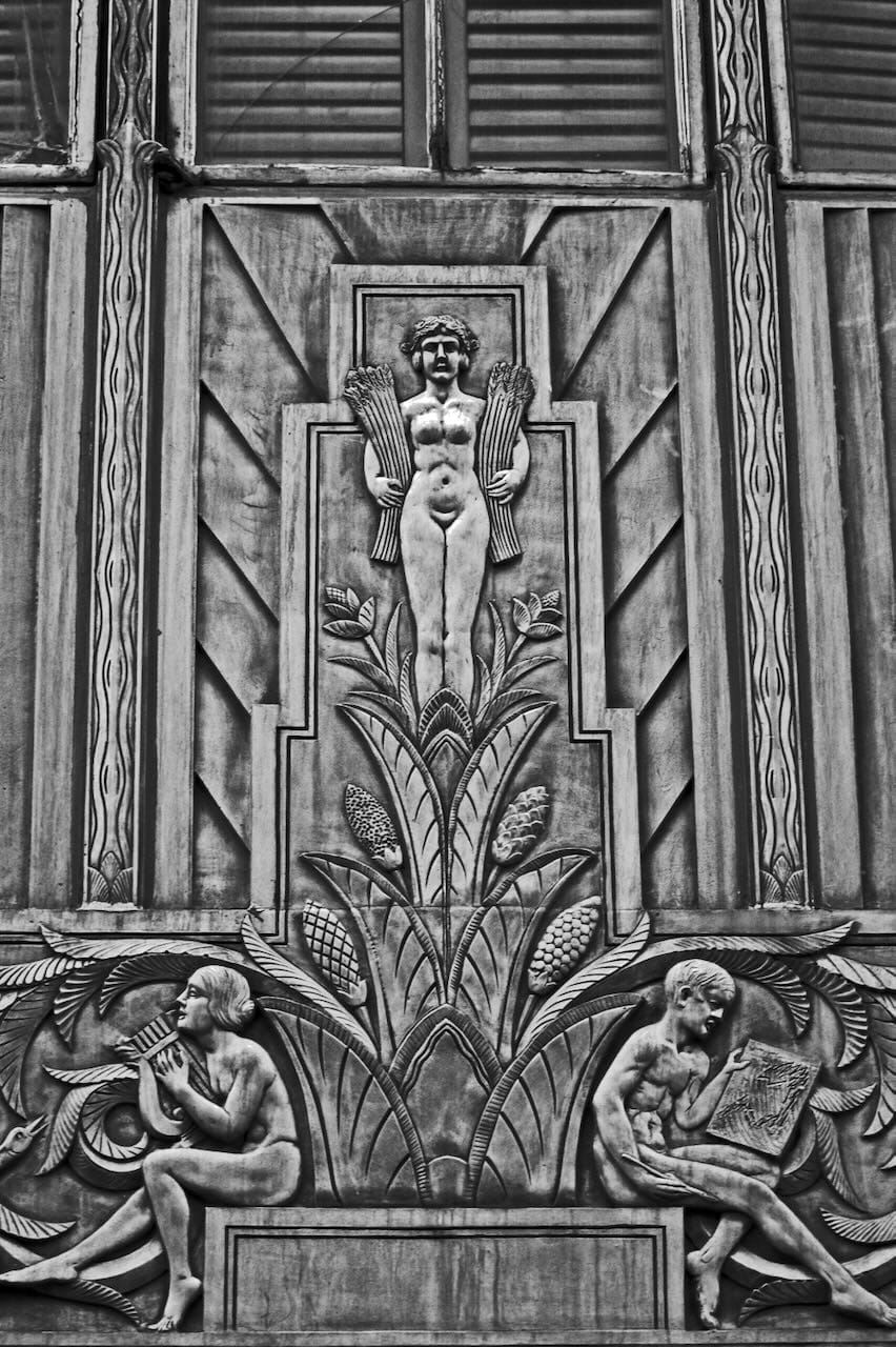 A doorway relief at one of the downtown buildings. Taken with a Nikon D70.